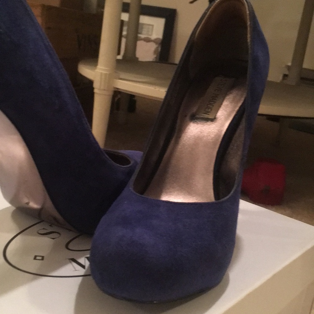 Size 9 Steve Madden Platform Blue Pumps - Picture 4 of 4